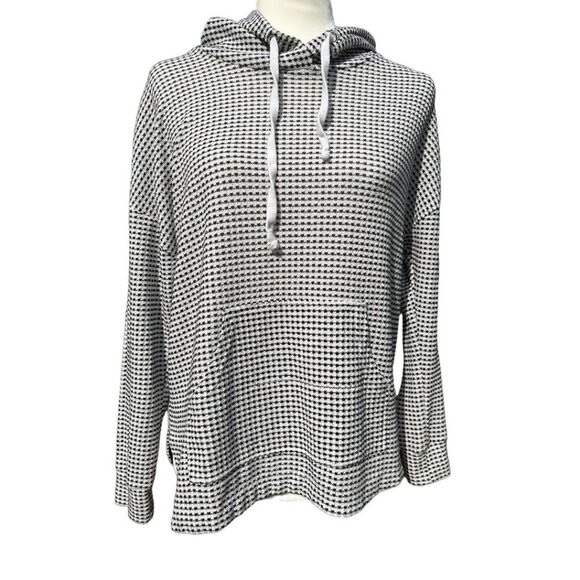 MELLODAY Tops - Melloday Black & White‎ Drawstring Women's Top Size XS Hoodie Kangaroo Pocket